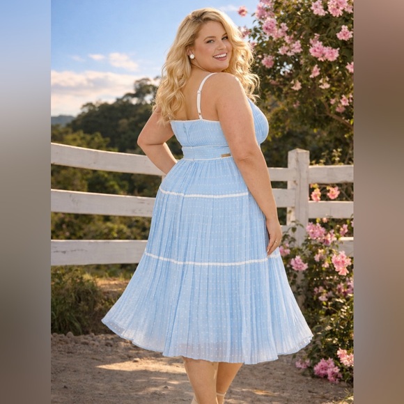 Torrid x Marilyn Monroe Iconic Blue & White Polkadot Pin Up Sundress, 1x, NWT! - Picture 5 of 16